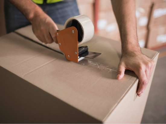 Man packing the package